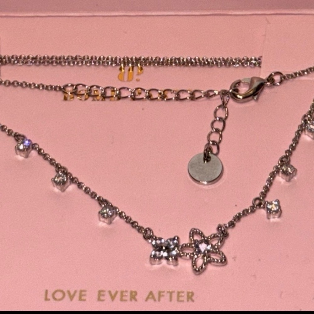 Kids Silver Necklace with Flower Charms - Picture 2 of 3